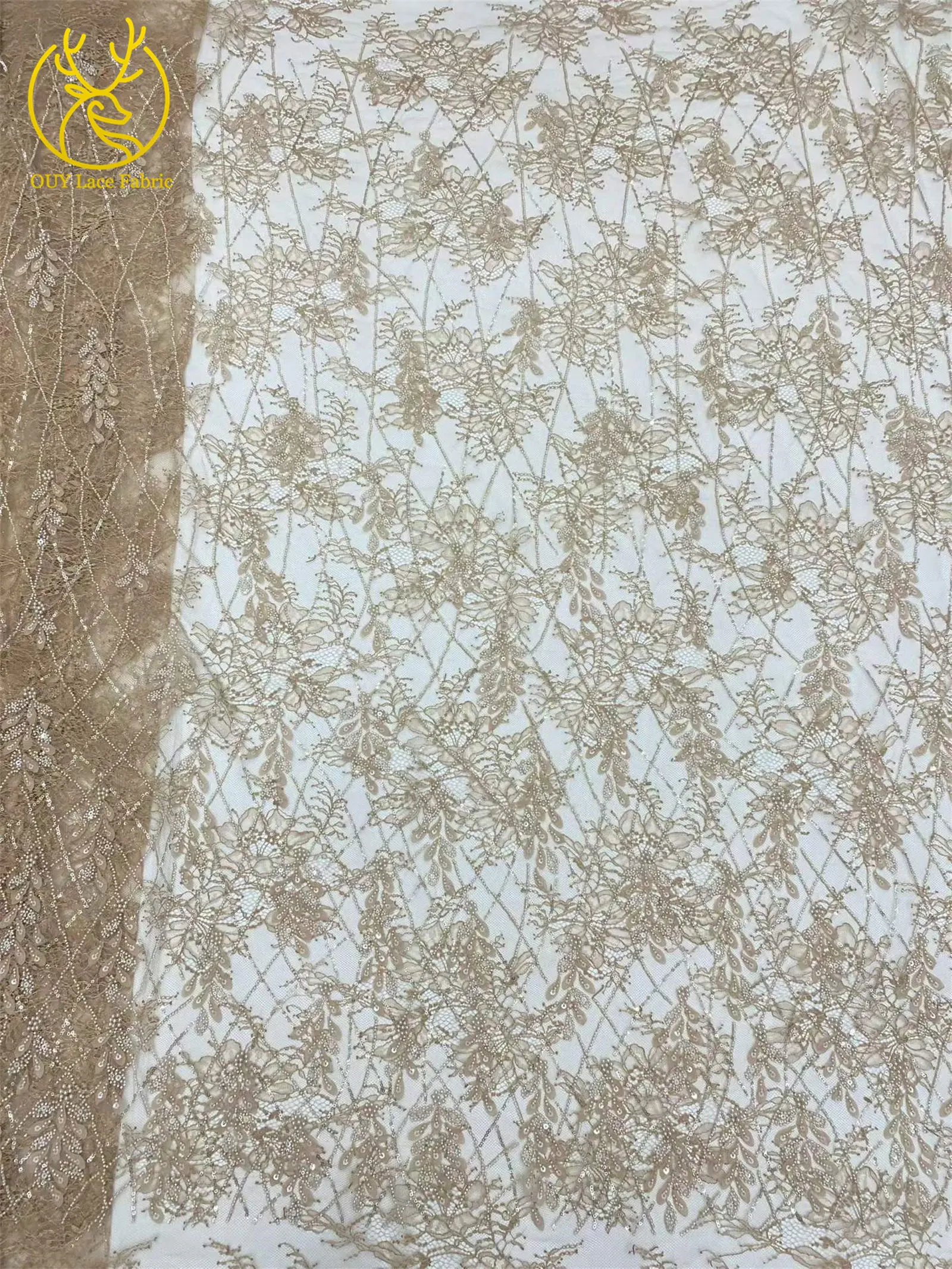 Eleganter Afrikanischer Pailletten-Perlen-Spitzenstoff 2026 Hochwertige Nigerianische Hochzeitskleid-Spitze Bestickte Französische Tüllspitze – Detail 19