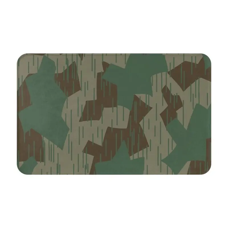 Custom World War 2 German Camouflage Doormat Anti-Slip Kitchen Bathroom Mat Garden Garage Floor Door Entrance Carpet Rug