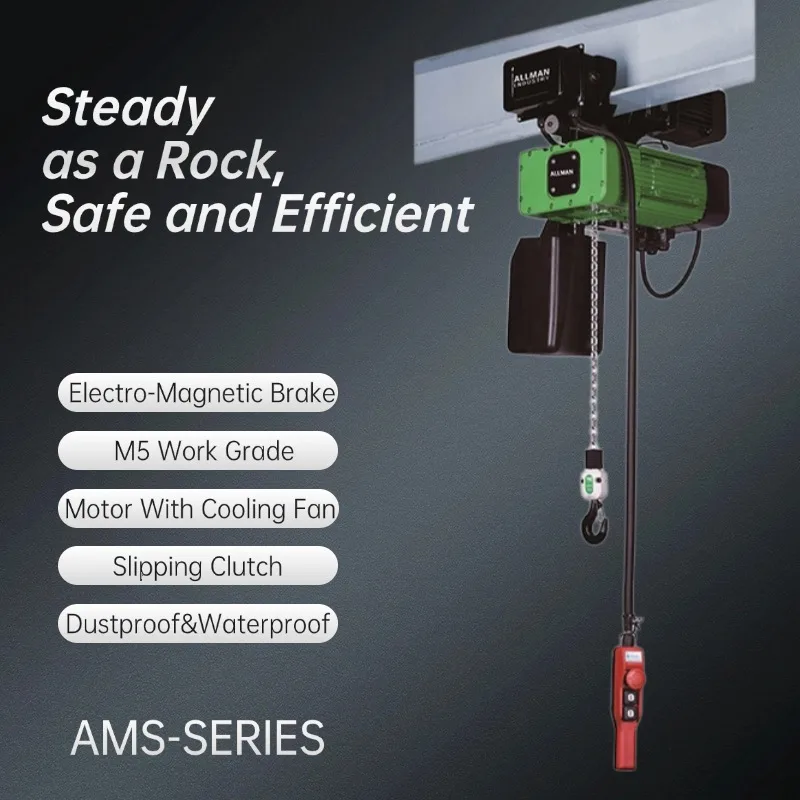 HHBB M5 Double Speed Electric Chain Hoist 1T 220V 3 Phase IP55 with Remote Control