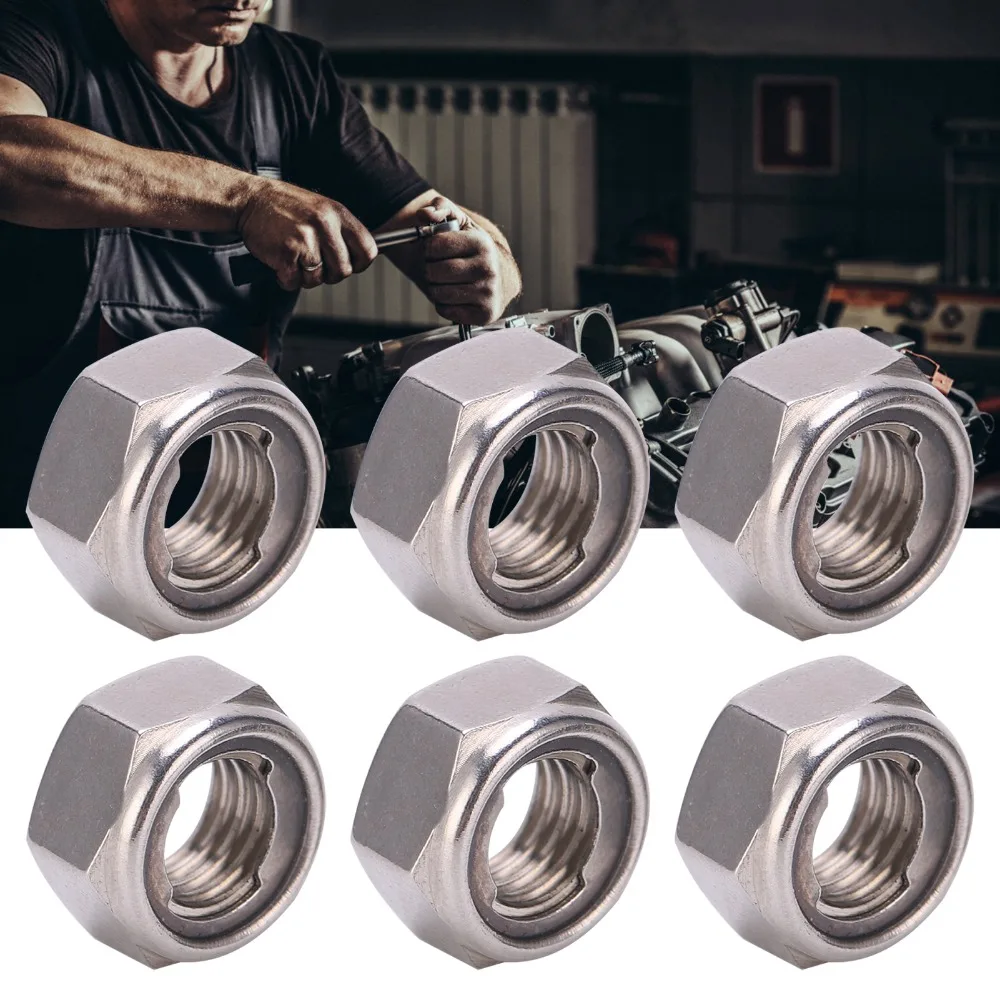 100pcs Versatile Durable Lock Nut Set Premium Practical Hex Lock Nuts Nylock Insert Nut Industrial Use