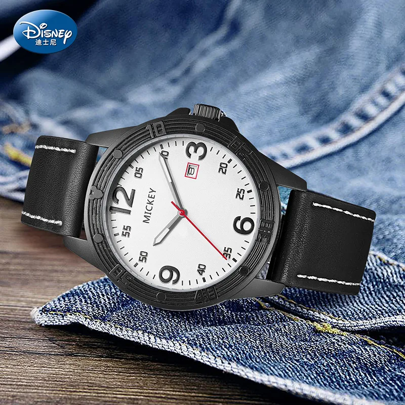 Disney For Boys Watch Mickey Mouse Children Japan Quartz Wristwatch Date 30M Waterproof Luminouos Hands Kids Student Gift Clock