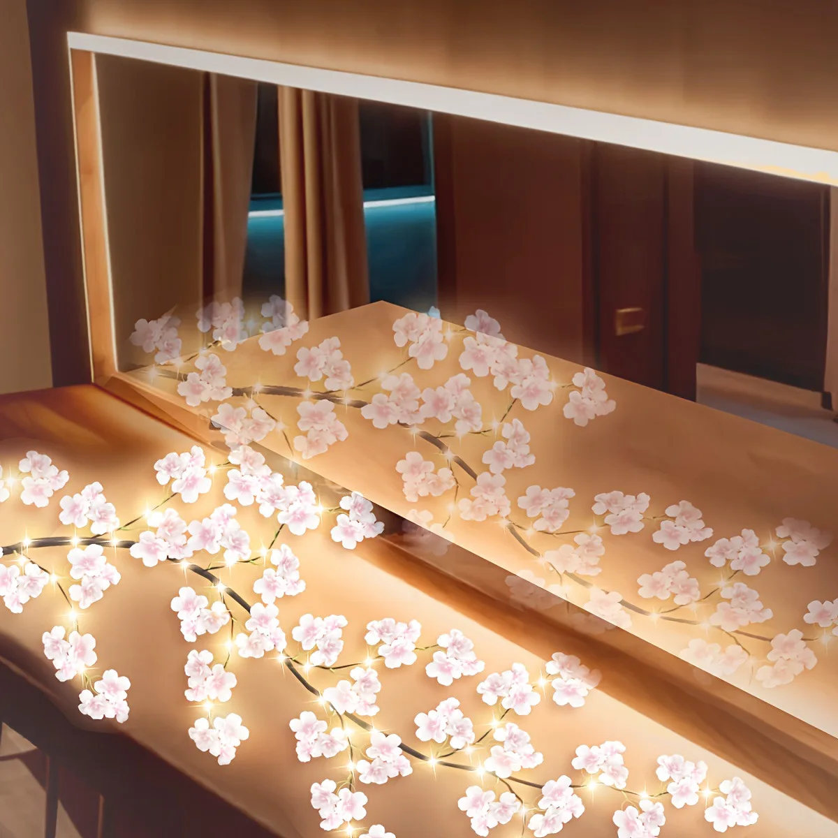 LED Vine with Flower Lighting Strings Branch Flower Decorative Light