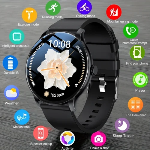 LAXASFIT 2025 nuevo reloj inteligente 1,52 pulgadas HD pantalla completamente táctil Bluetooth Dial y respuesta Smartwatch hombres y mujeres regalos de navidad