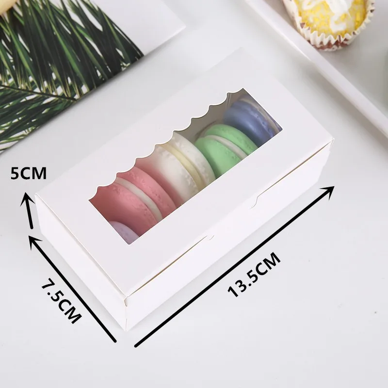 10/30/50pcs Kraft Paper Cake Paper Box Pastry Bread Baking Makaron Packaging Box White Cardboard Gift Boxes Party Supplies