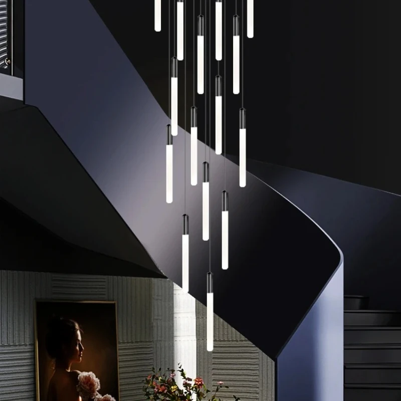 Lampada a sospensione a soffitto cilindrica nordica Paralume in acrilico Moderno e minimalista Soggiorno Cucina Camera da letto Lampada a sospensione oro/nero