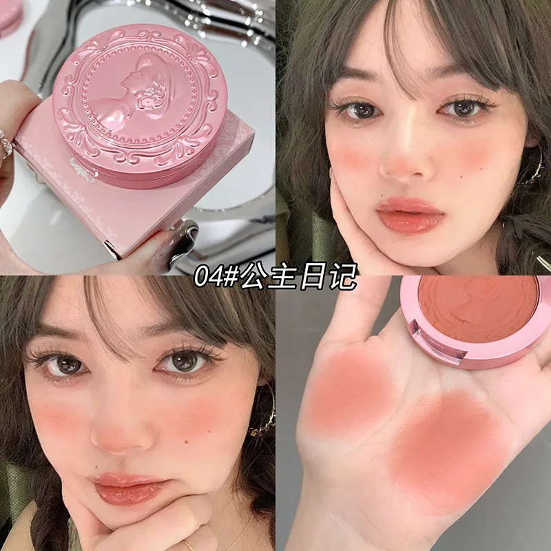 Affordable Matte Monochrome Embossed Blush Beauty New Cosmetics Student Party Natural Makeup Pink Blush