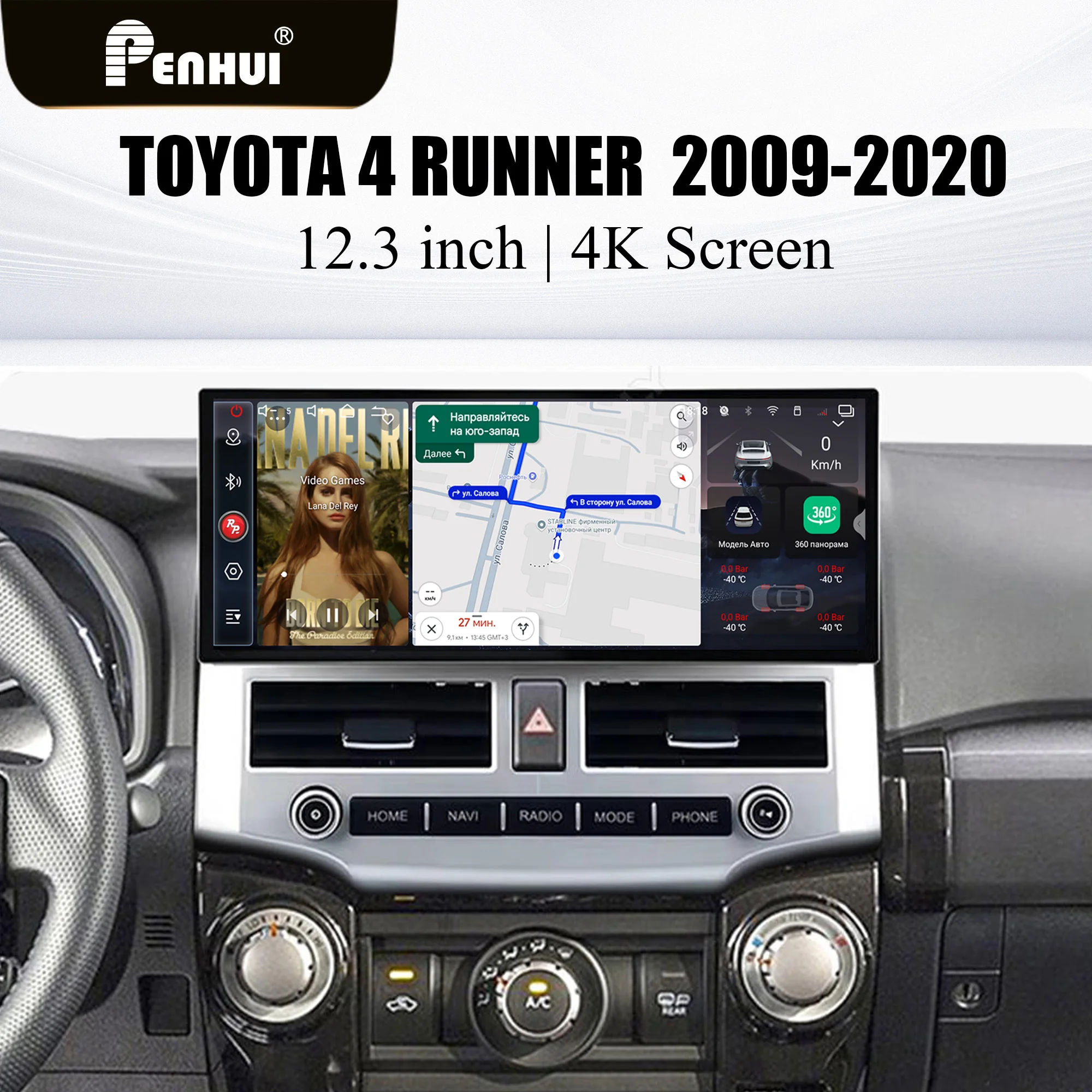 12.3 inch Redpower for Toyota 4 Runner 2009-2020 Crystal Sound 850 Pro Max Android Car Radio Player Screen CarPlay DVD DSP