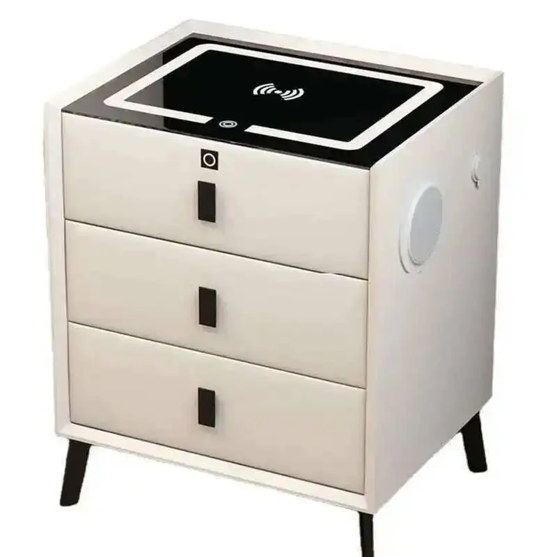 

Bedroom Nightstand Modern Minimalist Nordic White Smart Bedside Table Storage Lamp Dimmable Mesitas De Noche Home Furniture