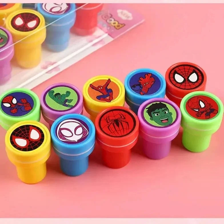 10/12PCS Anime Superhero seal Spideran Hulk  Party Favor Kids Birthday Party Gift SpiderMan Stamp Baby Boys Christmars Gift