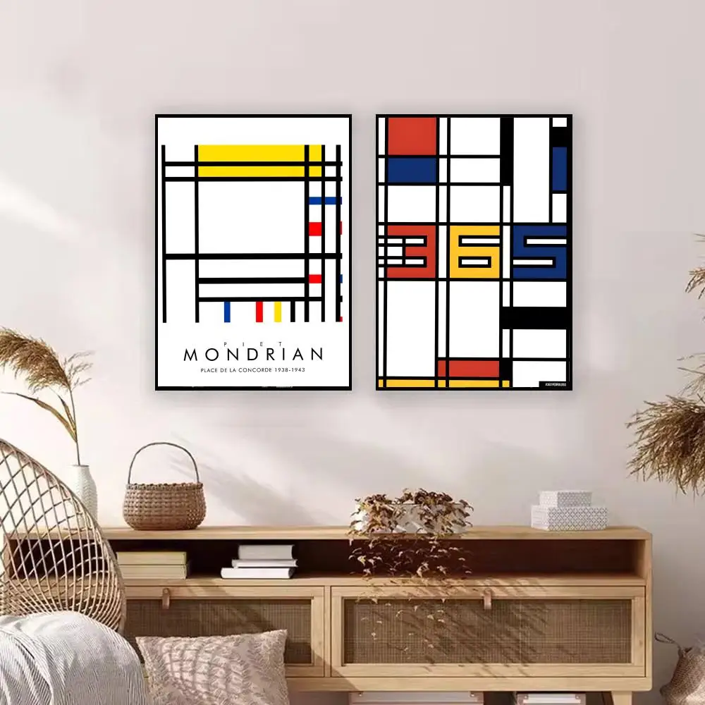 Artist P-Piet Mondrian Poster Premium Art Wall Decor, Simple Ornament for Living and Leisure Areas