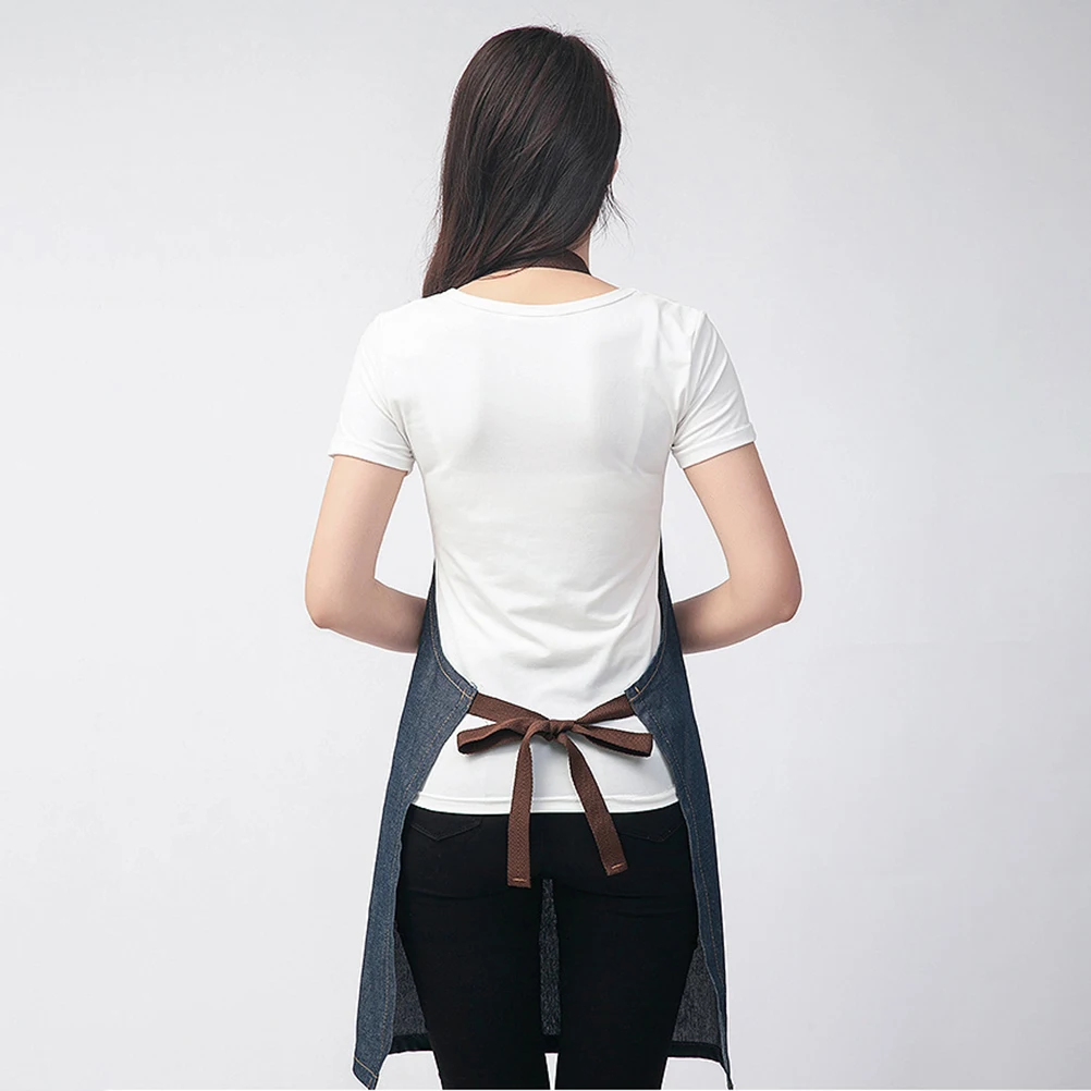 

Adjustable Denim Jean Apron Heavy Duty Work Bib with Pockets for Restaurant Carpenter Waiter Utility