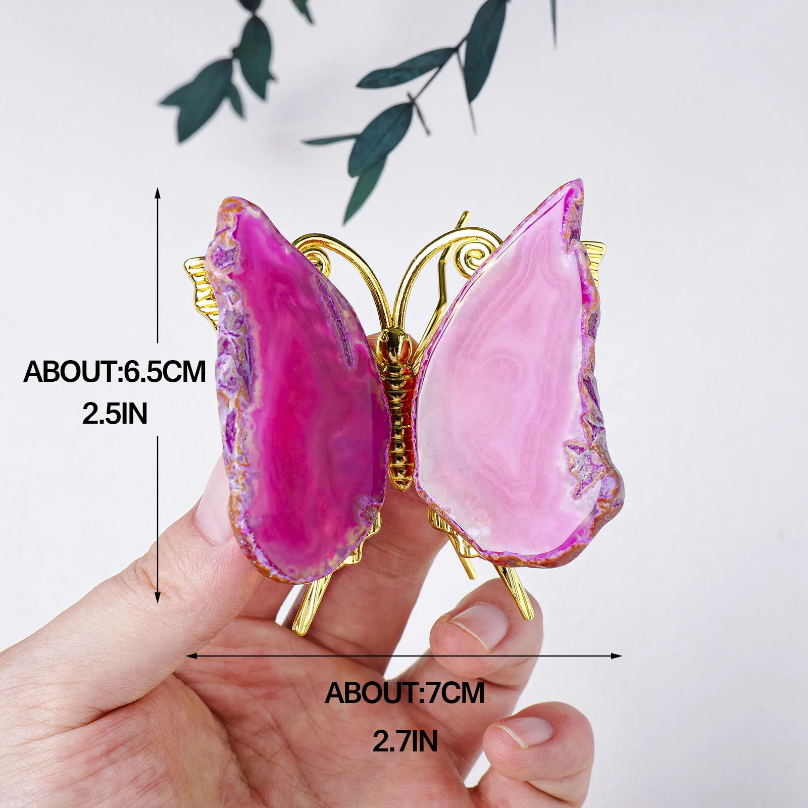 1PC Natural Agate Sheet Butterfly Healing Stone Gravel Animal Mineral Specimen Crystal Crafts Series Home Decoration Gift