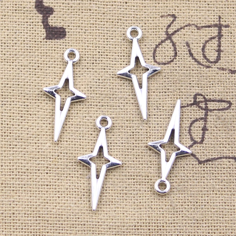 30pcs Charms North Star 23x10mm Antique Silver Color Pendants Making DIY Handmade Tibetan Finding Jewelry