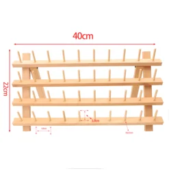 40 Small Spools Nature Wooden Thread Holder Sewing Embroidery Thread Rack and Organizer Storage Shelf Hair Braiding Hanging