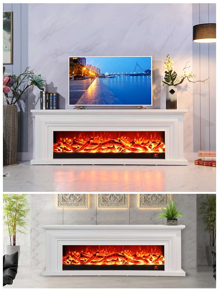 Fireplace TV cabinet, living room furniture, solid wood decorative cabinet, imitation stove core, household heating