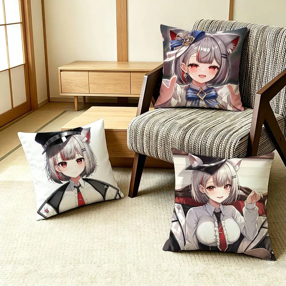 COOL N-Neneko MashiroStelLive VTuber   Pillow Case Pattern Printed Pillowcase For Living Room Sofa Cushion Cover