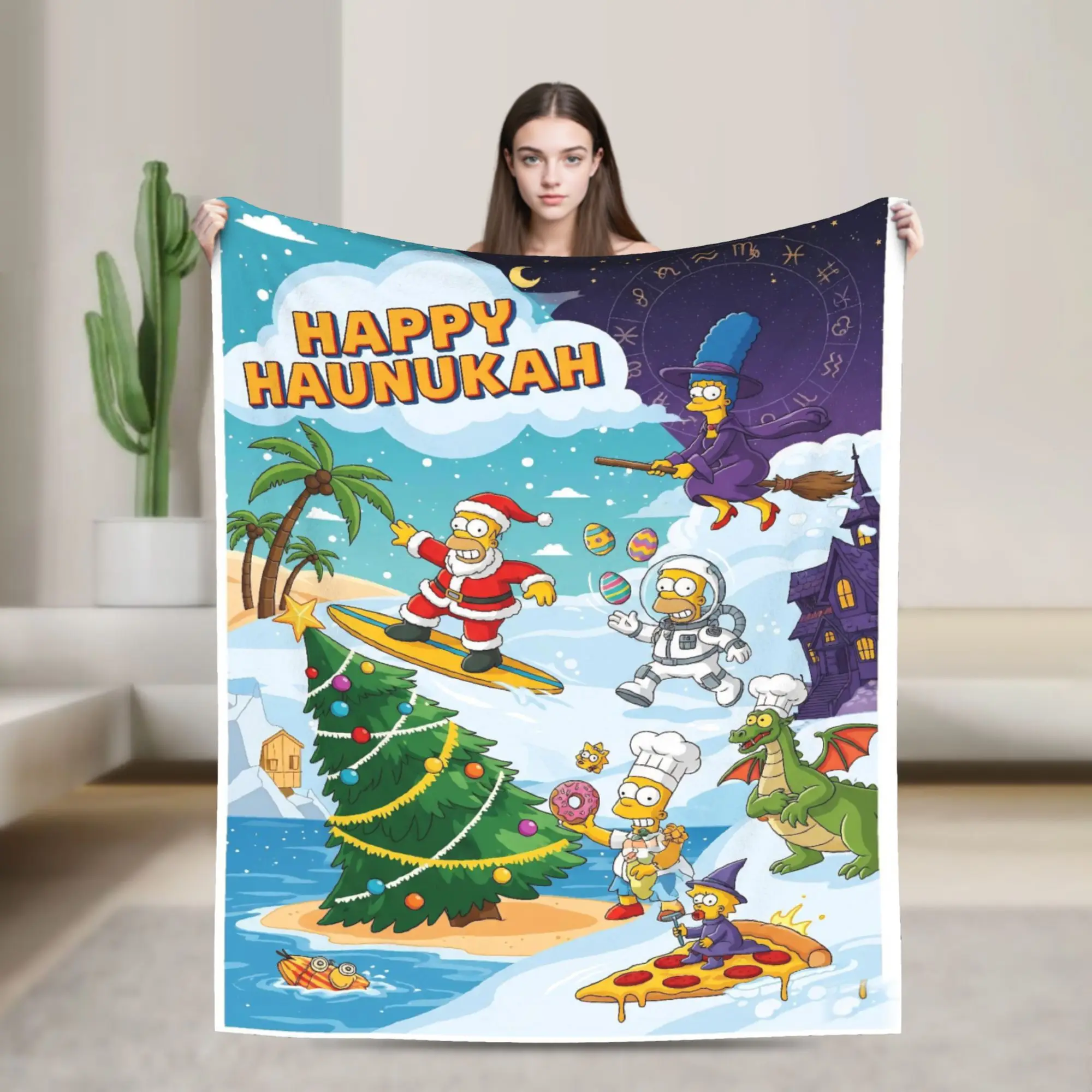 

Одеяло с героями мультфильмов «Симпсоны», флисовое осенне-зимнее рождественское дышащее мягкое одеяло для постельного белья, дивана, коврика