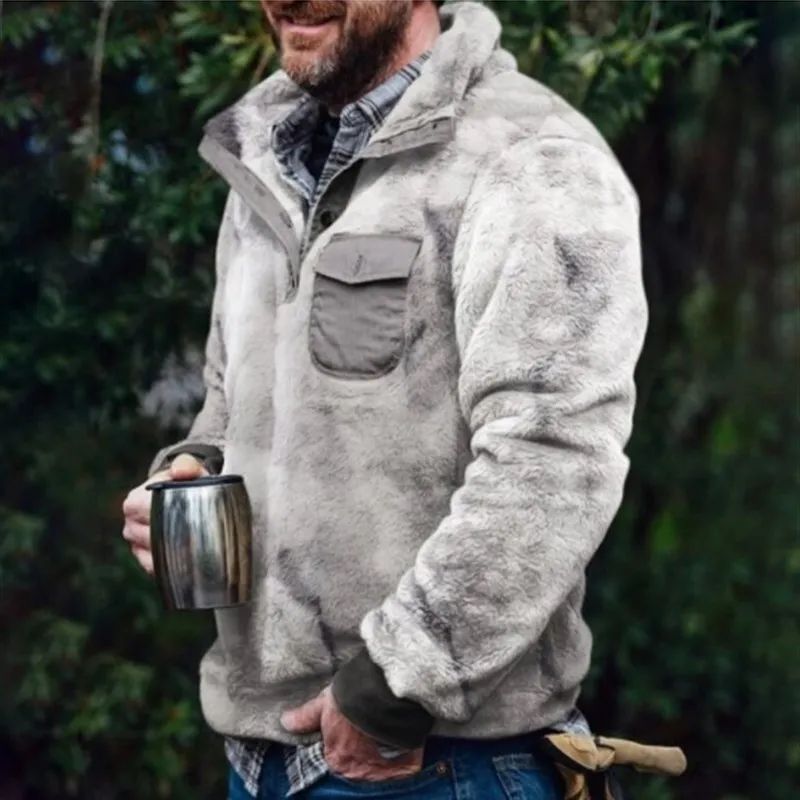 

Pure Color Men's Camere Sweater Casual Thiened Long Sve Turn-down Collar Knitted Woolen Top for Autumn Winter Season