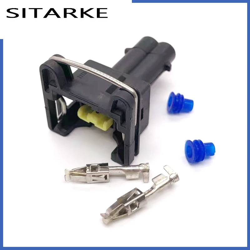 829441-1 037906240 106462-1 Water Tank EV1 Fuel Injector Nozzle Plug 2 Pin Waterproof Connector Socket Housing For VAG