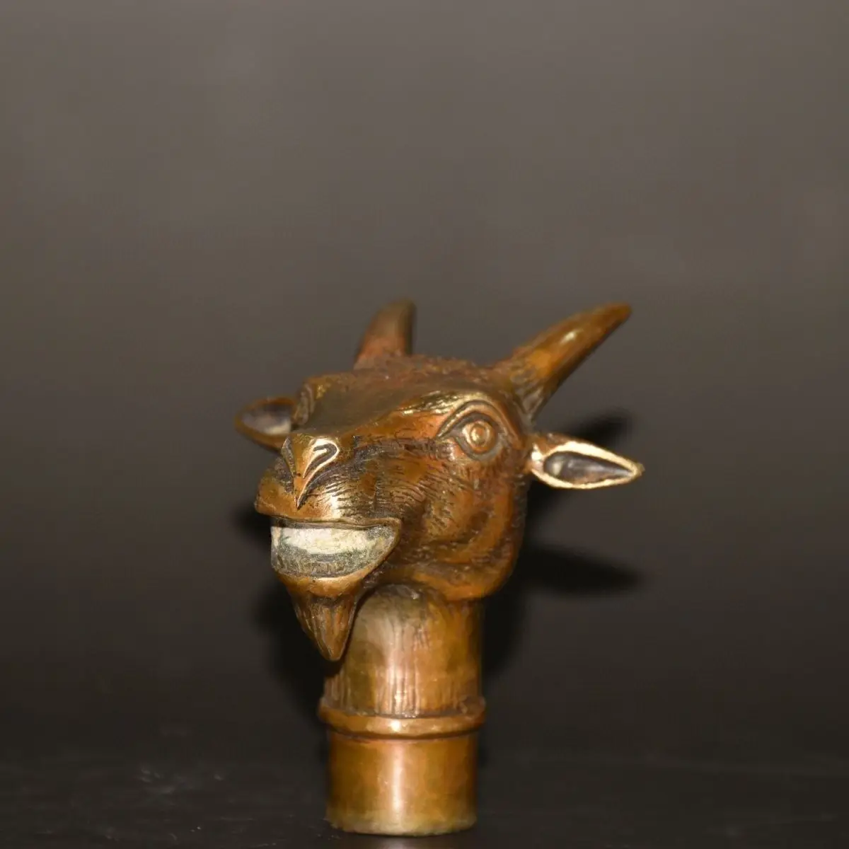 Zodiac sheep Head Walking Stick Head handle Statue
