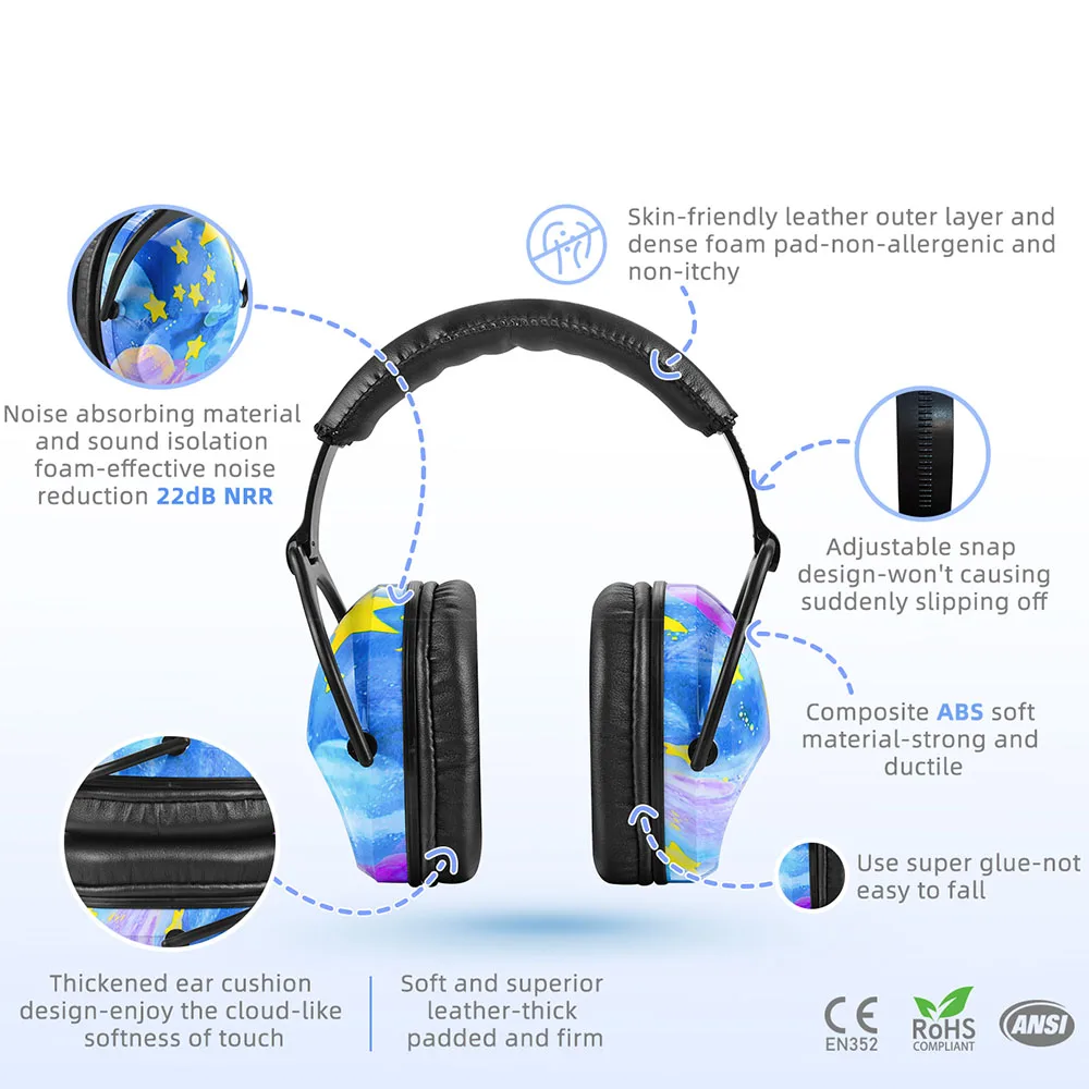 HOCAZOR Crianças Proteção Orelha Earmuffs Segurança Protegendo Para Crianças Audição Sensorial Problemas Redução de Ruído Ear-Muff