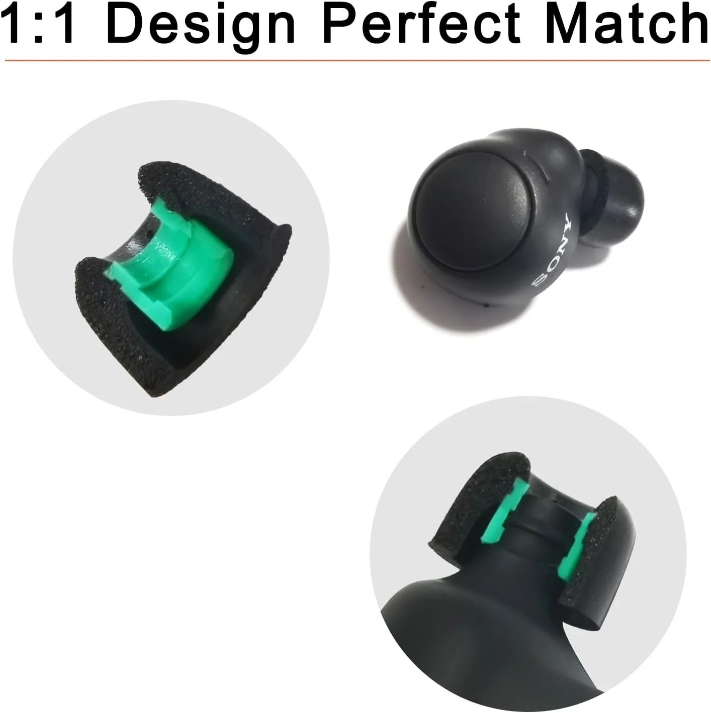 Memory Foam Ear Tips 3 Pairs for Sony WF-1000XM5 XM4 Earbuds, Replacement Soft Earbuds Caps with Storage Case & Cleaning Pen Kit image 4