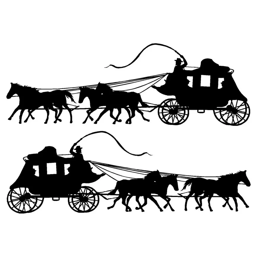 

A pair of retro carriage-pulling design styling window bumper motorcycle accessories home decoration vinyl car sticker