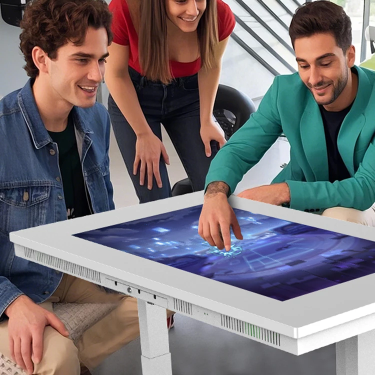 20 Points Smart Interactive Touch Screen Coffee Table With Android 14 4K LCD Display Built-in Stereo Speakers & Stand