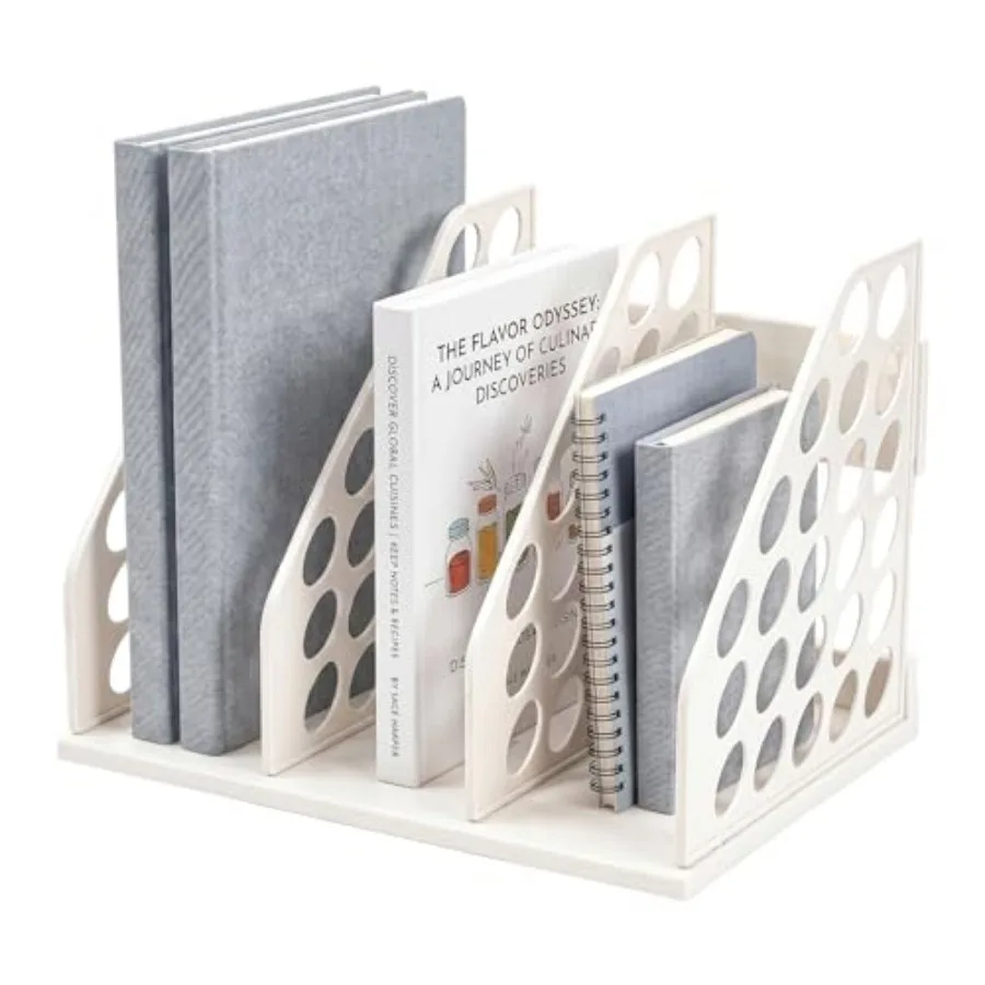 File Holder for Desk, Desktop Document Organizer, 3-Sections Plastic Office Folder Organizers Accessories for Home, School