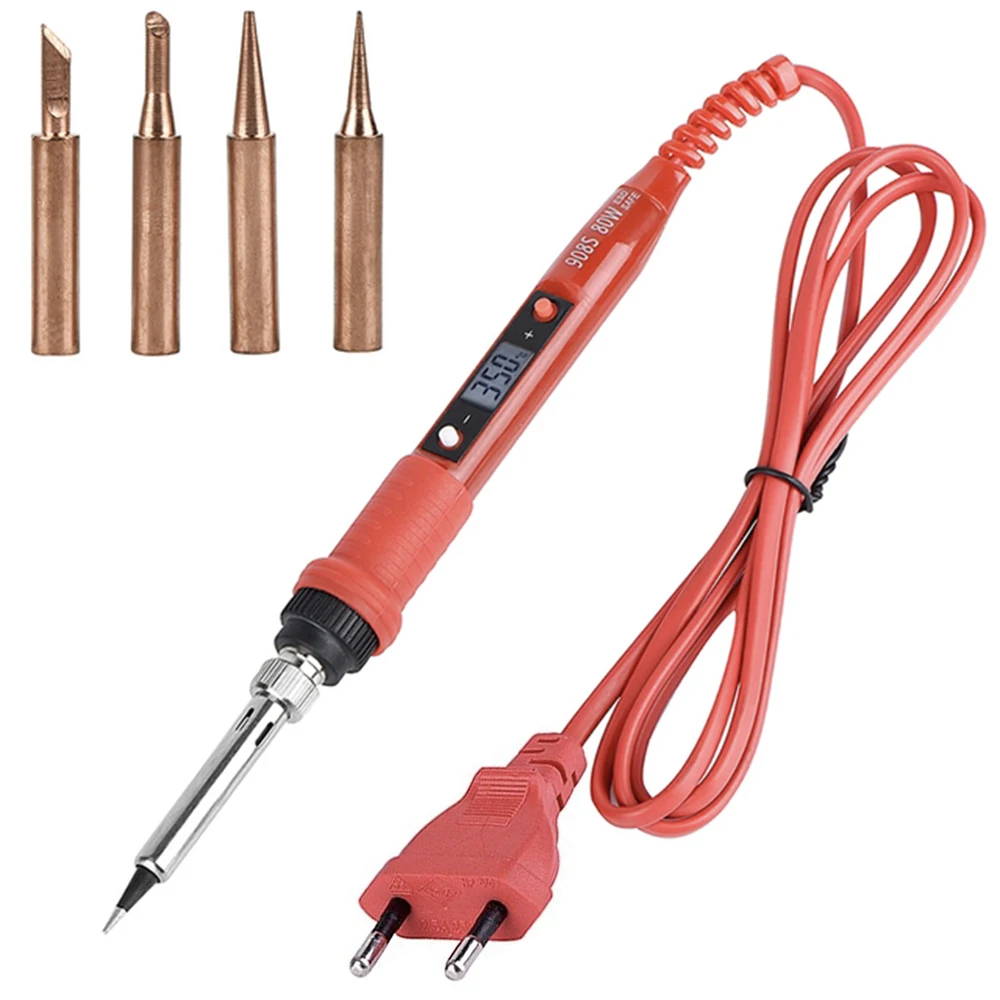 

JCD 908S adjustable temperature electric soldering iron 80W digital display 220V/110V welding tool with soldering iron tip kit