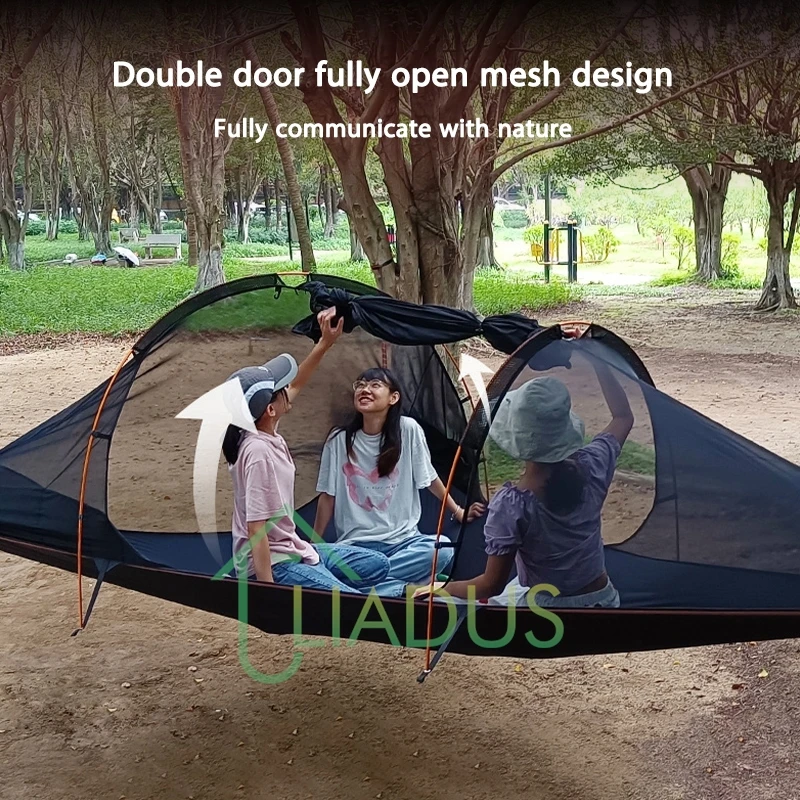 Outdoor Camping Triangular Suspended Hammock Tent 210T Polyester Waterproof And Mosquito-proof 4mX4mX3m Travel Hammock Tent