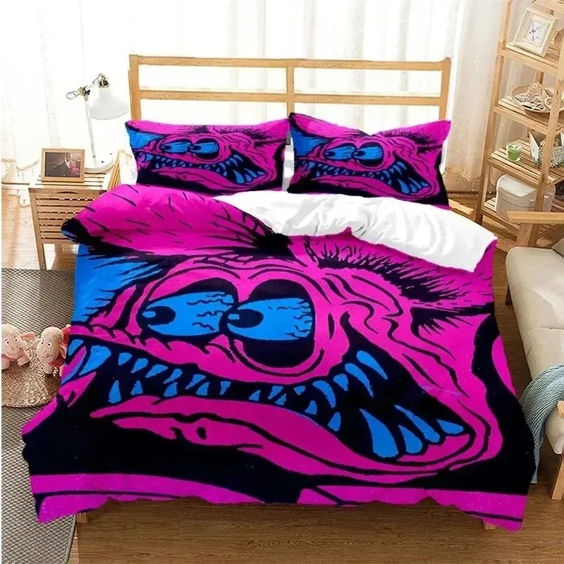 

Cartoon Rat Fink Green Mouse 3D NEW Duvet Cover Pillowcase Bedding Set Adult Boy Girl Bedroom Decoration Single Double Large
