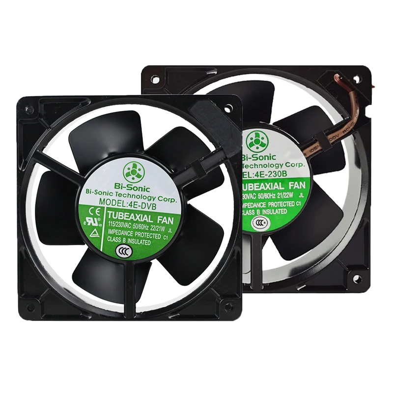 Bi-Sonic 4E-230B/4E-DVB 12038 230V AC All Metal High Temp Resistant Axial Cooling Fan Double Ball Bearing Industrial Cabinet