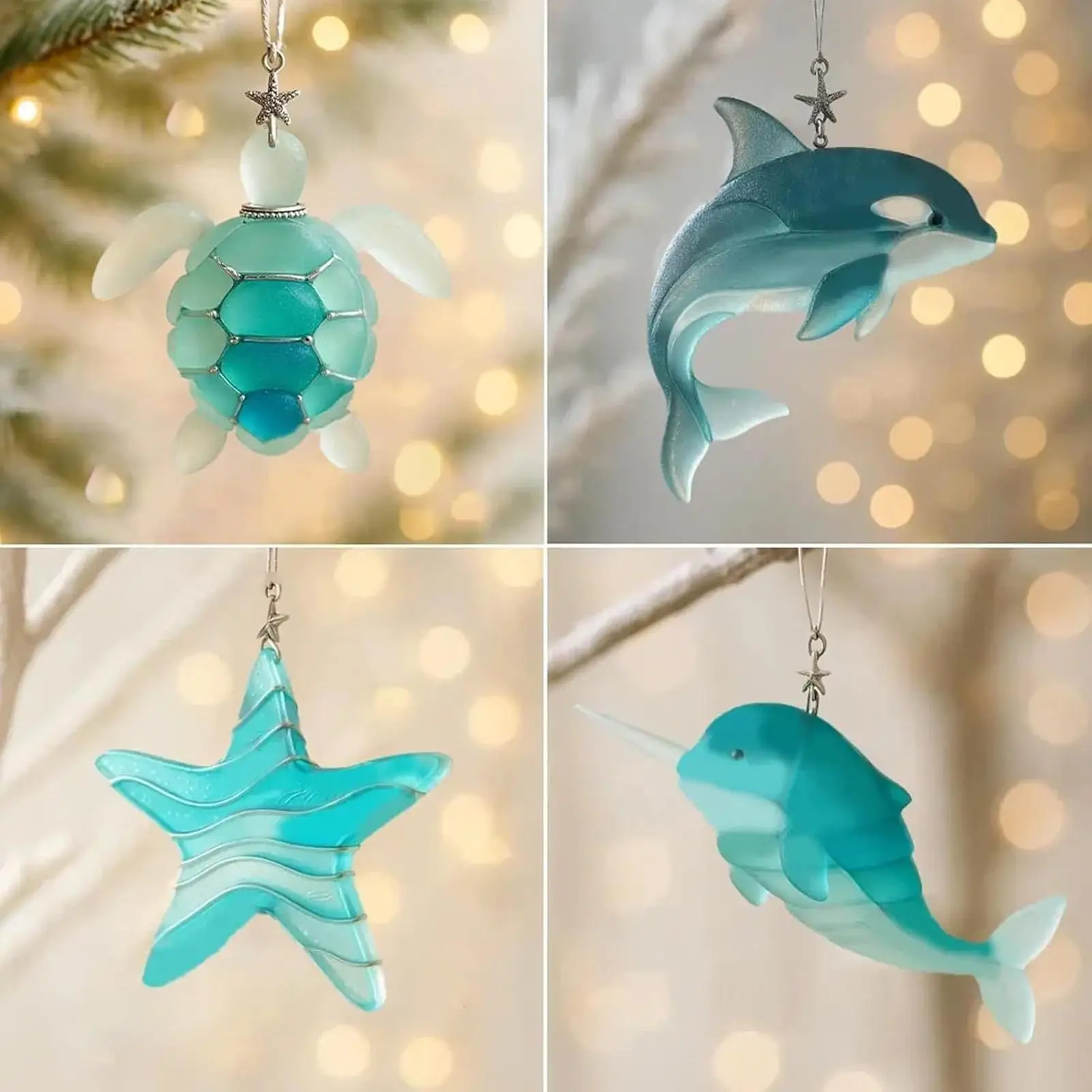 2025 Kerstkalender 24 Dagen 2D Zeeglas Leuke Dierenornamenten Kerstkalender voor Kinderen Verzamelaars Feestartikelen Muurdeur