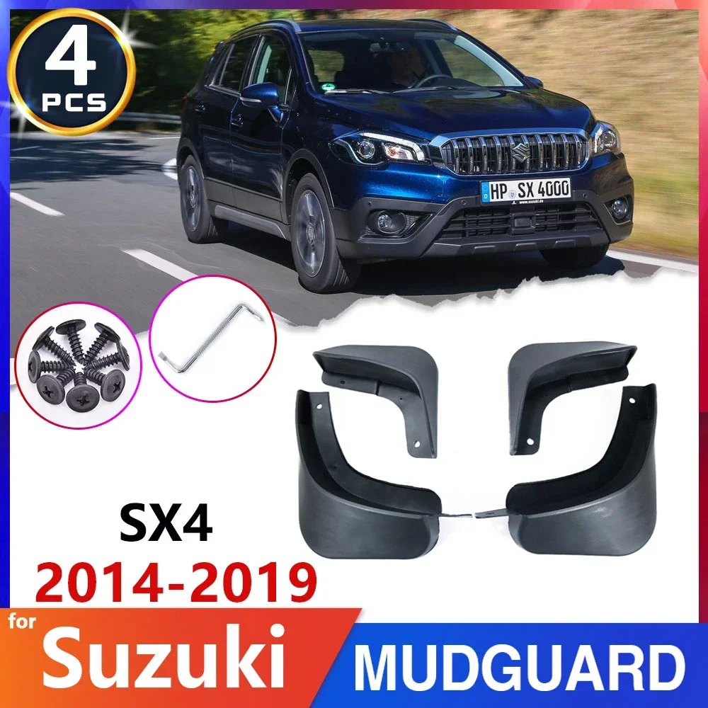 Tire Fender Mud Flap for Suzuki S-Cross SX4 2014~2019 2015 2016 2017 2018 Car Mudflaps Splash Guards Car Accessories Stickers