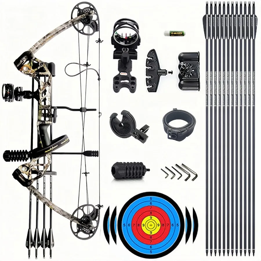 

Adjustable RightHand Compound Bow and Archery Set for Adults and Beginners with 070 lbs Draw Weight Ideal for Hunting and Targe