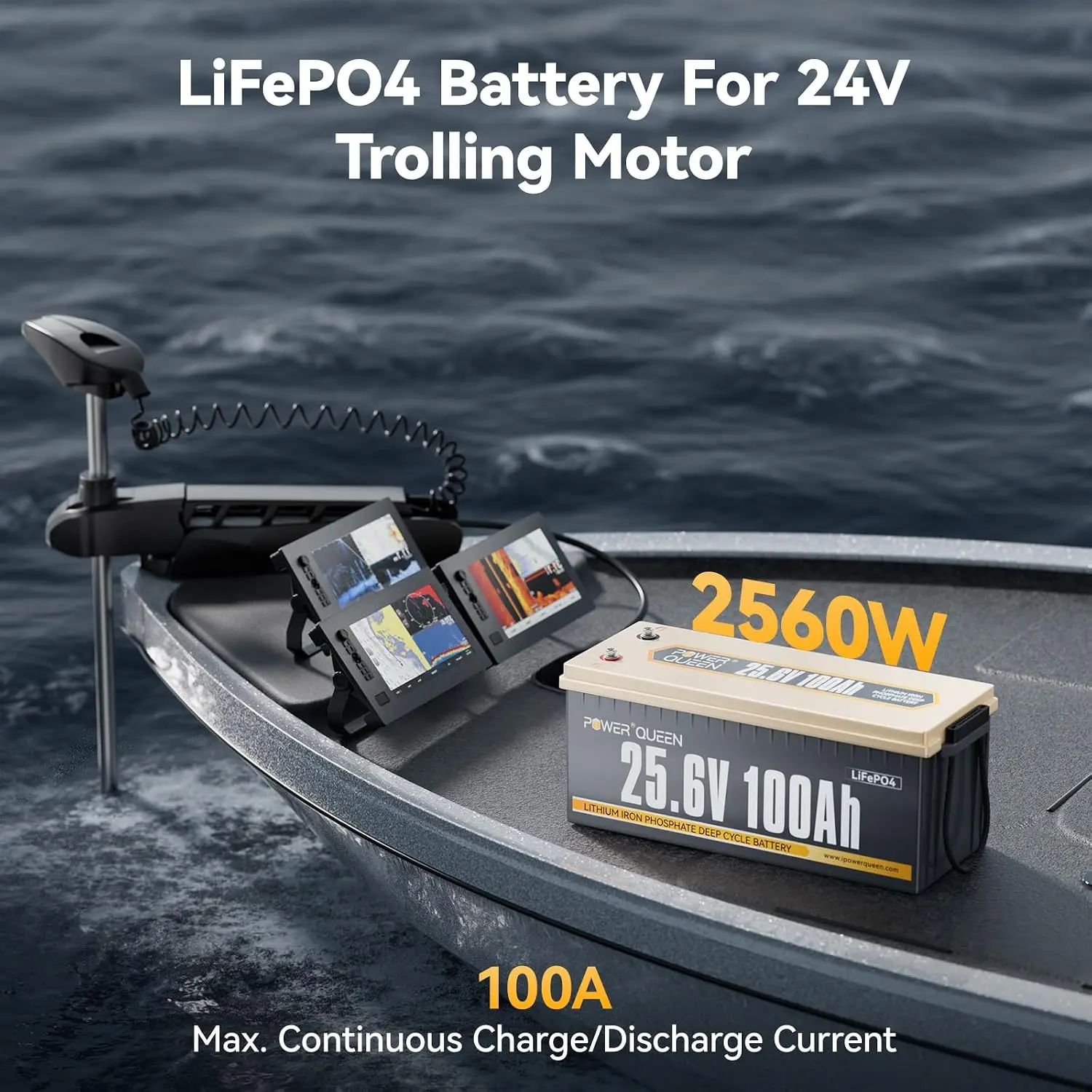 24V 100Ah Lithium Battery with 24V(29.2V) 20A LiFePO4 Battery Charger, 24Volt LiFePO4 Battery Up to 15000 Cycles, Max., Custom