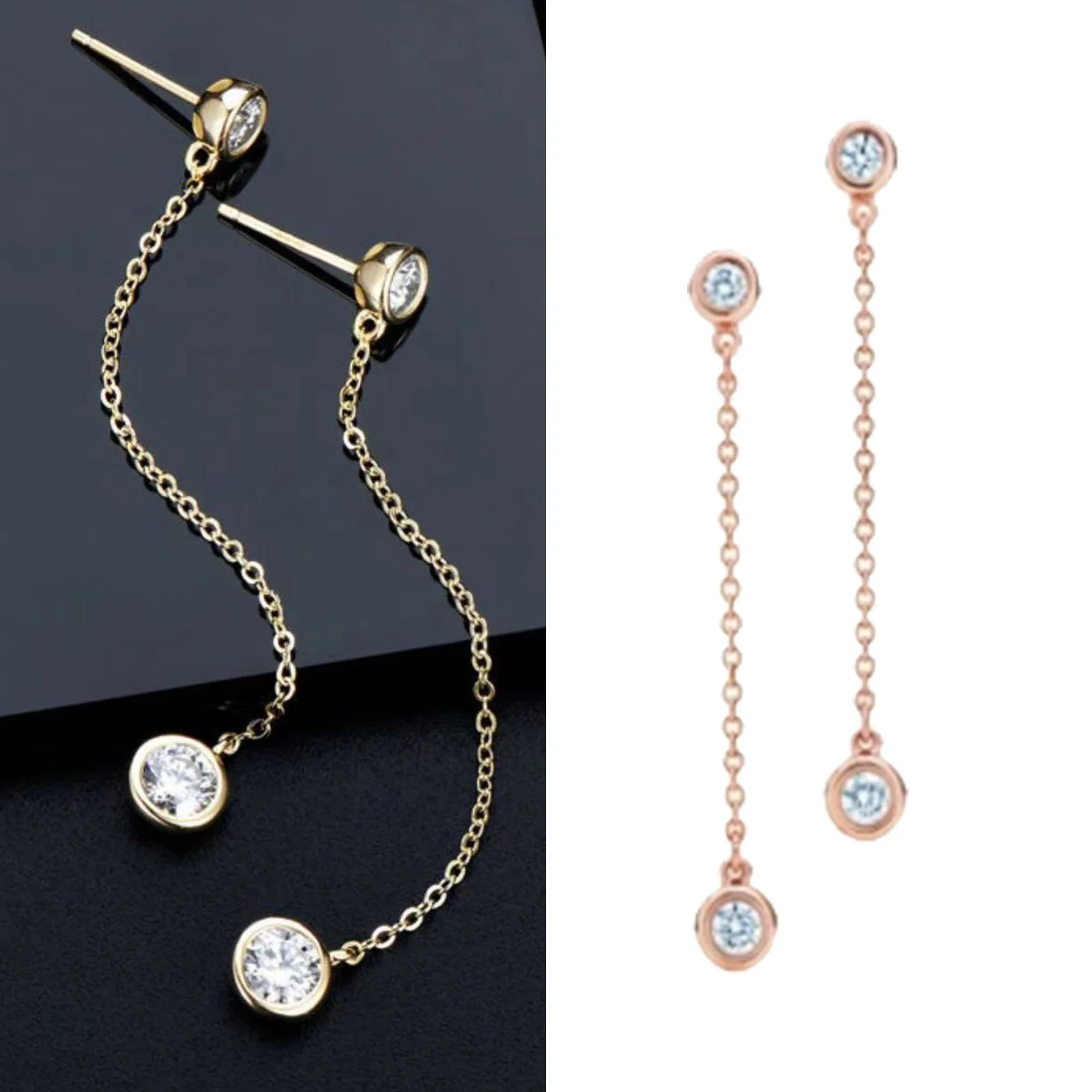 

Design sense, temperament, tassel inlaid diamond earrings, pure silver S925 high-end charm earrings, TCO series holiday gift