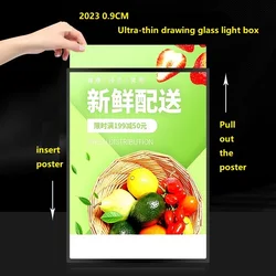 A3 A4 Rechargeable Led Light Advertising Super Thin Frame Board Display Inner Film Exchangable For Restaurant Cafe Beer Bar Shop