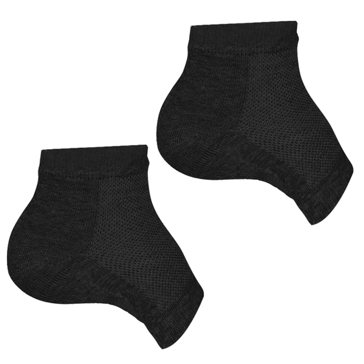 1 Pair Invisible Height Increase Socks Gel Heel Pad Orthopedic Arch Support Heel Cushion Soles Insole Unisex,Black