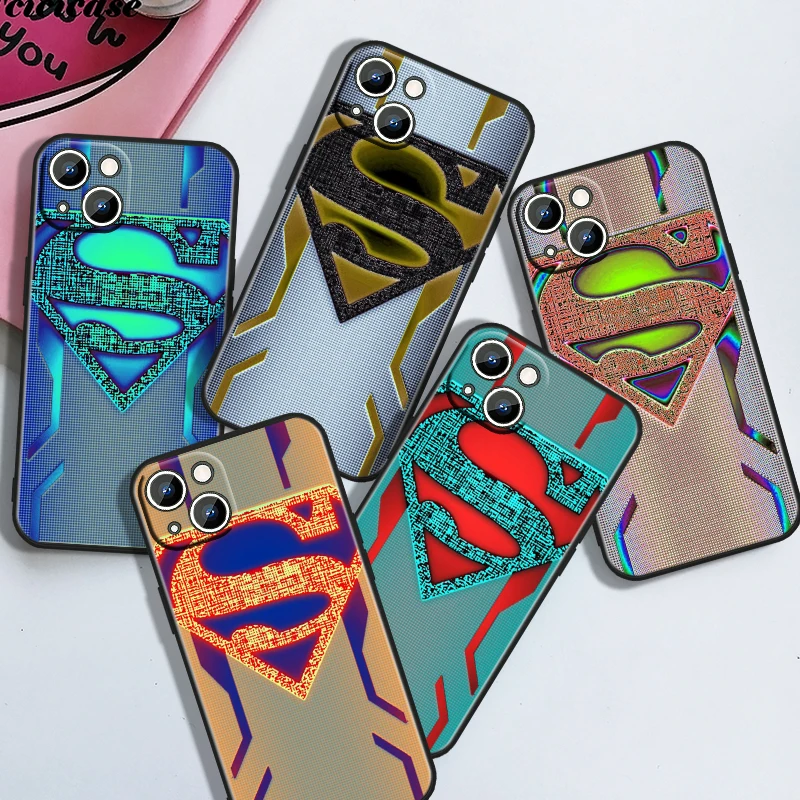 Batman Superman Cool For iPhone 15 14 13 12 11 XS XR X 8 7 6 6S 5 5S Pro Max Plus Black Shockproof Phone Case