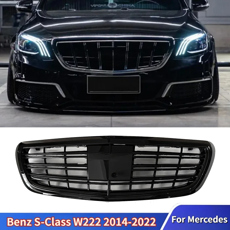 For Mercedes Benz S-Class W222 S550 S400 S450 S500 S560 2014-2022 Car Front Grille Facelift Grilles Mesh Grill Body Kits Tuning