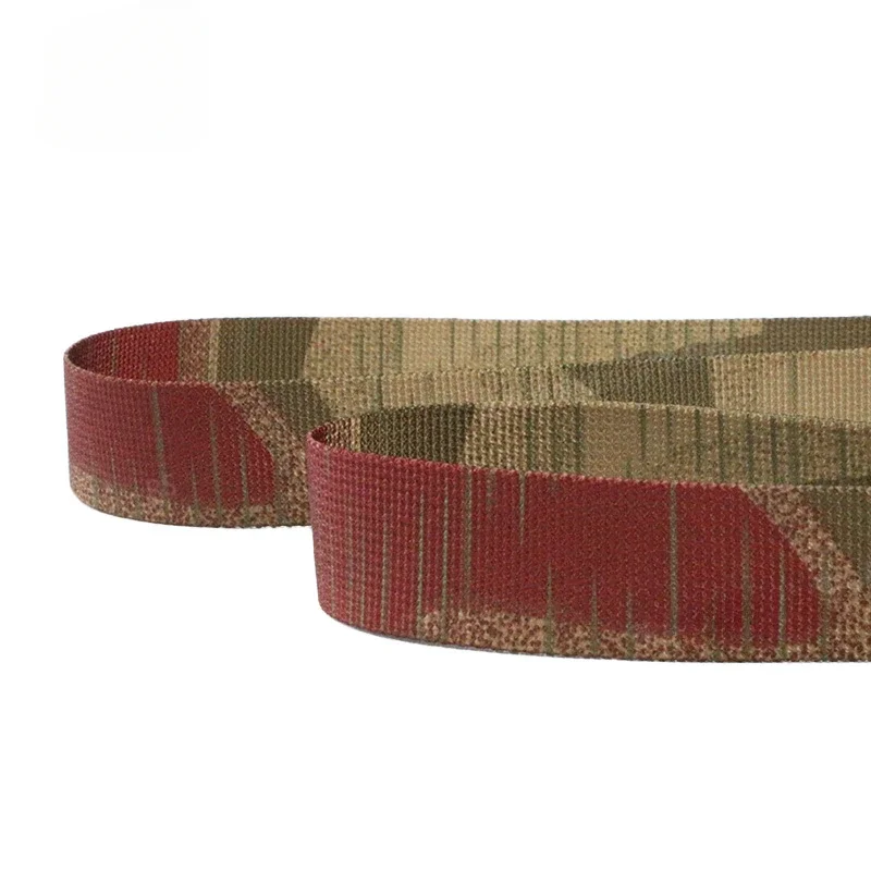 2.5cm Width West German Swamp Camouflage Webbing Non-elastic Strips Tactical Bag Straps Belt Molle Outdoor Bag Straps Accessory