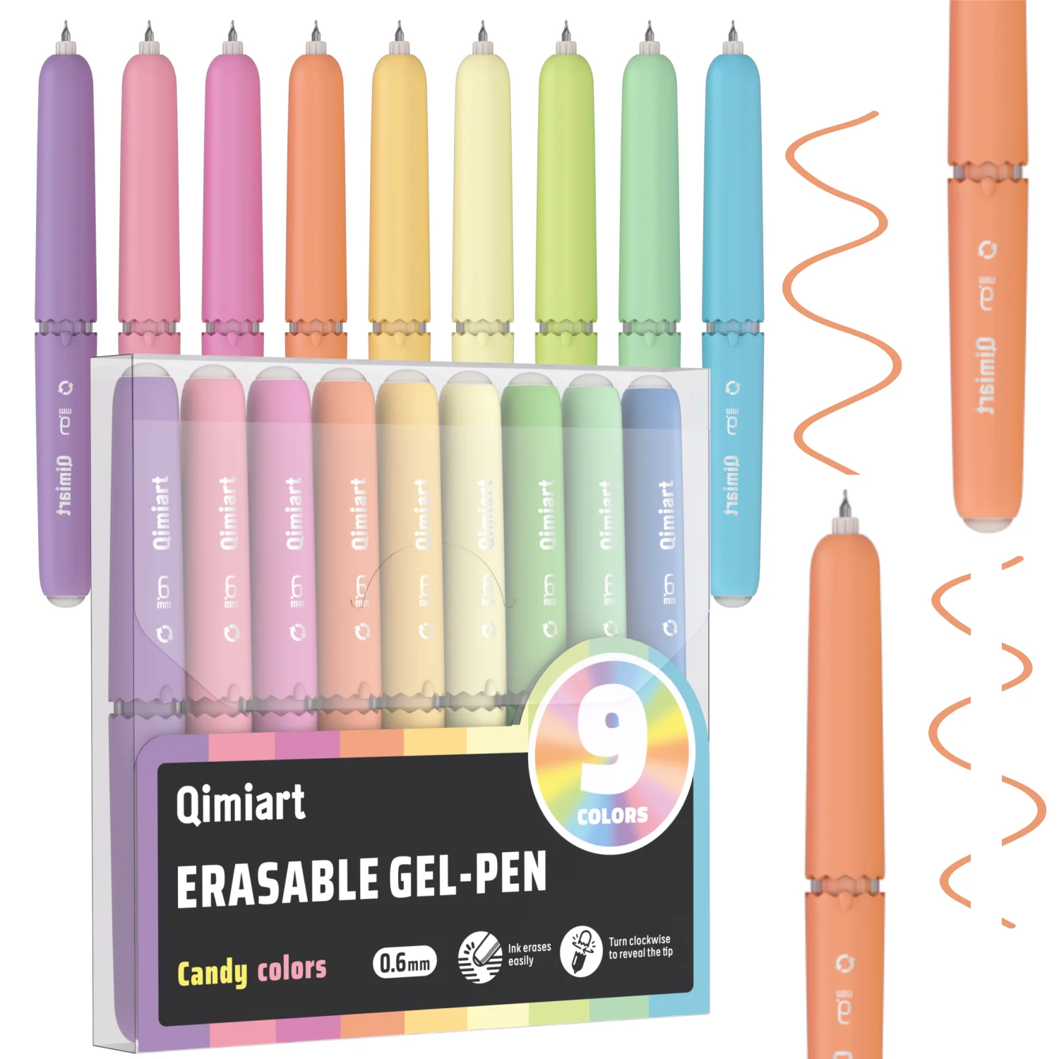 

Erasable Gel Pens, Rotary Retractable Fine Point Erasable Pens,Vibrant Color Selection,Cute Eggshell Design,Erasable Ink