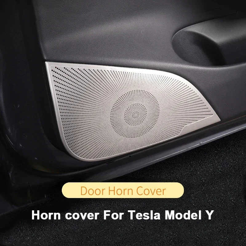 For Tesla Model Y Horn Cover Door Front Column Roof Rear Trunk Speaker Sound Frame Audio Panel Decorative Accessories 2021-2024