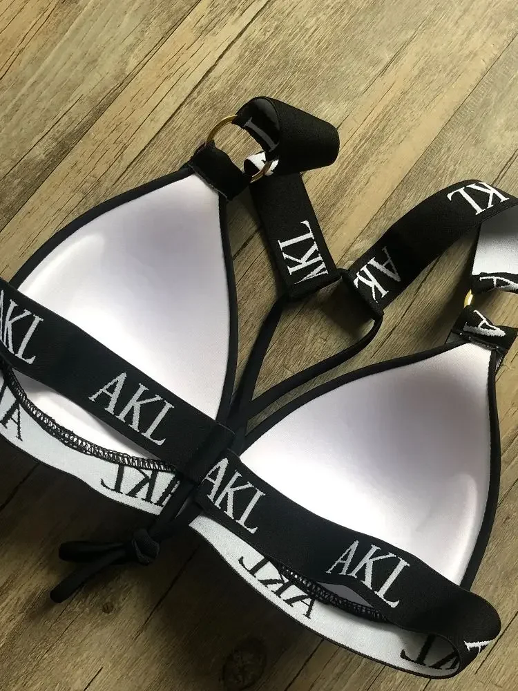 Sexy 2023 bikini set Brief print badpak vrouwelijke push up Bandage zwarte badmode vrouwen Biquini Zwemmen badpak Bader