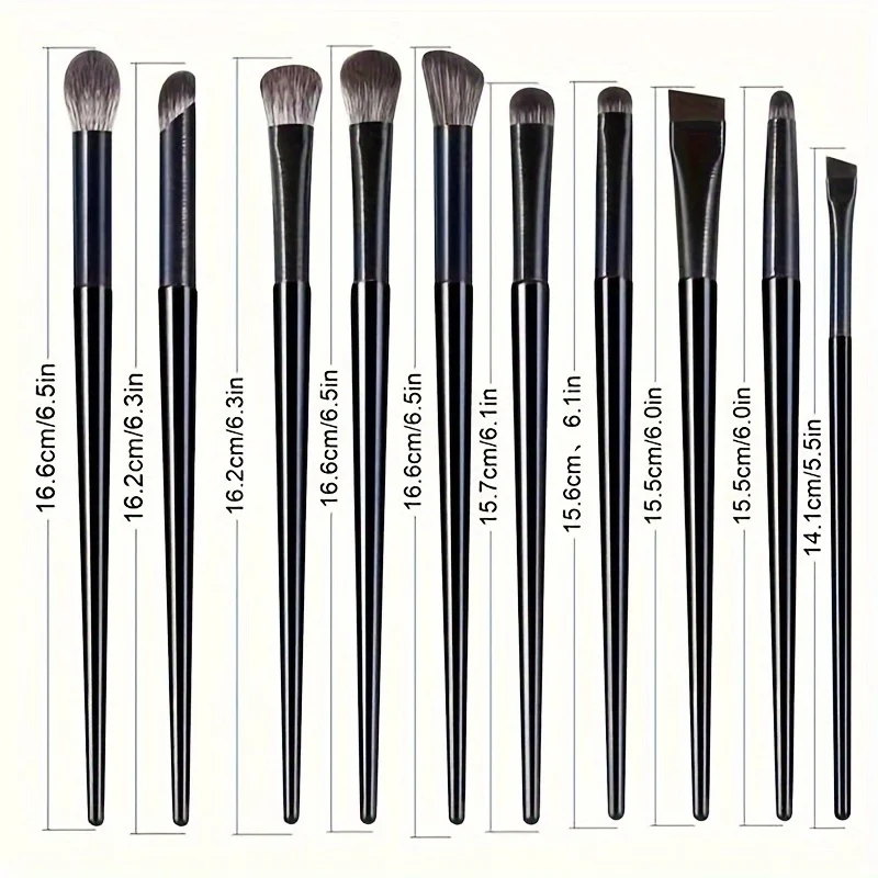 10Pcs Soft Professional Eye Makeup Brush Set, Blending Smudge Aegyo Sal Eyeliner Detail Small Precision Shadow Brushes