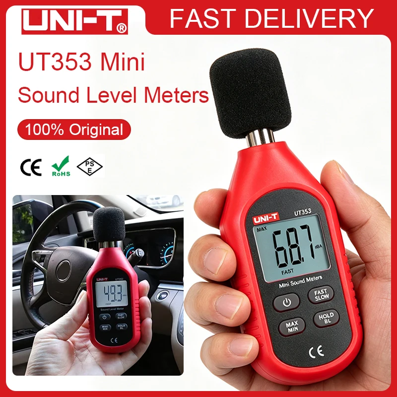 Medidor de Ruido UNI-T UT353, Medidor de Nivel de Sonido de 30~130 dB, Decibelímetro, Detector de Sonido, Sonómetro Digital