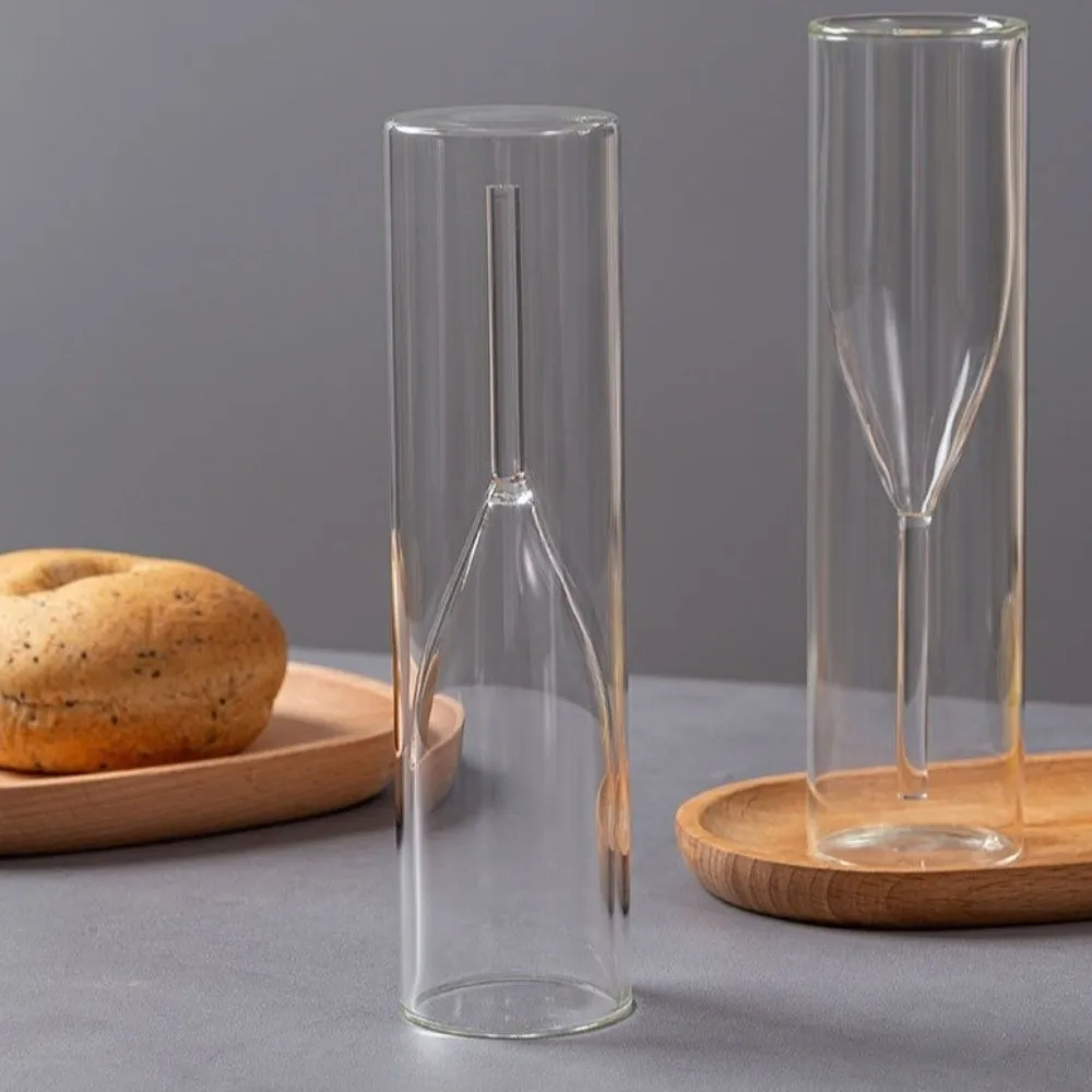 Double Wall Champagne Glasses Shatter-Resistant Transparent Wine Glass Wine Dispenser Anti Scald Bubble Wine Cup Home Use