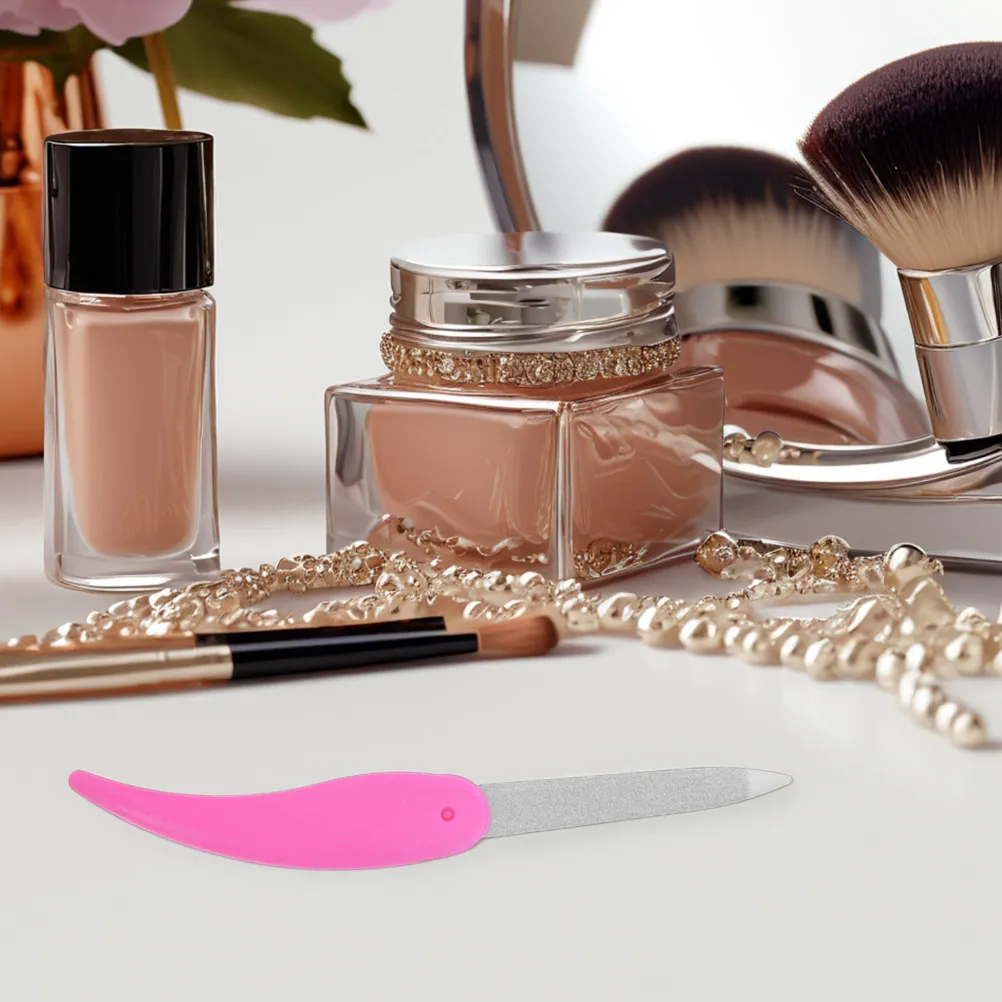 

8Pcs Nail Files Stainless Steel Folding Ox Horn Shaped Double Sided Nail File Buffer File Manicure Set for Salon Travel